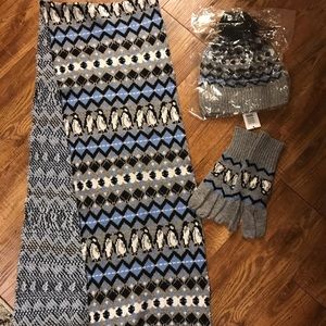 Vera Bradley scarf, gloves, beanie